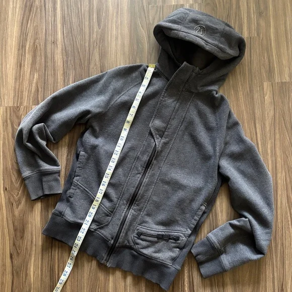 Lululemon Men's Deep Cove Full Zip Charcoal Gray Hoodie - Picture 10 of 13